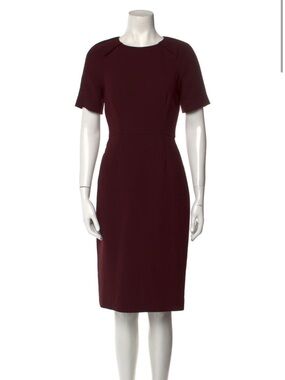 Iris & Ink Burgundy Short Sleeve Midi Dress / Size 4 (fits like XS)
